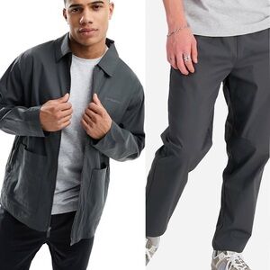 New Balance Jacket and Pants Set Size M Men's Charcoal Lightweight Minimalist